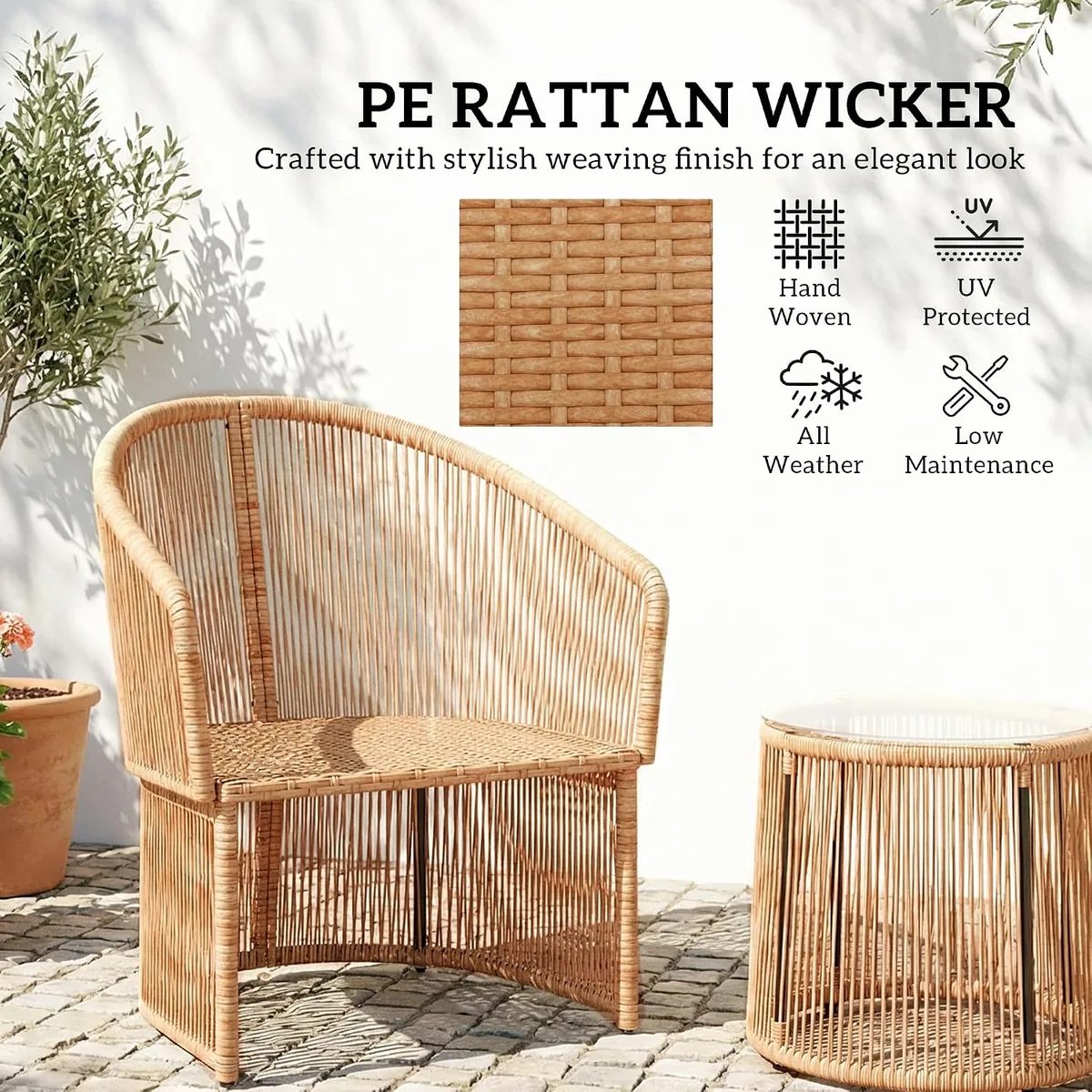 Polyrattan Gartenmöbel Set, Outdoor Lounge Balkonmöbel… — Ansicht 4