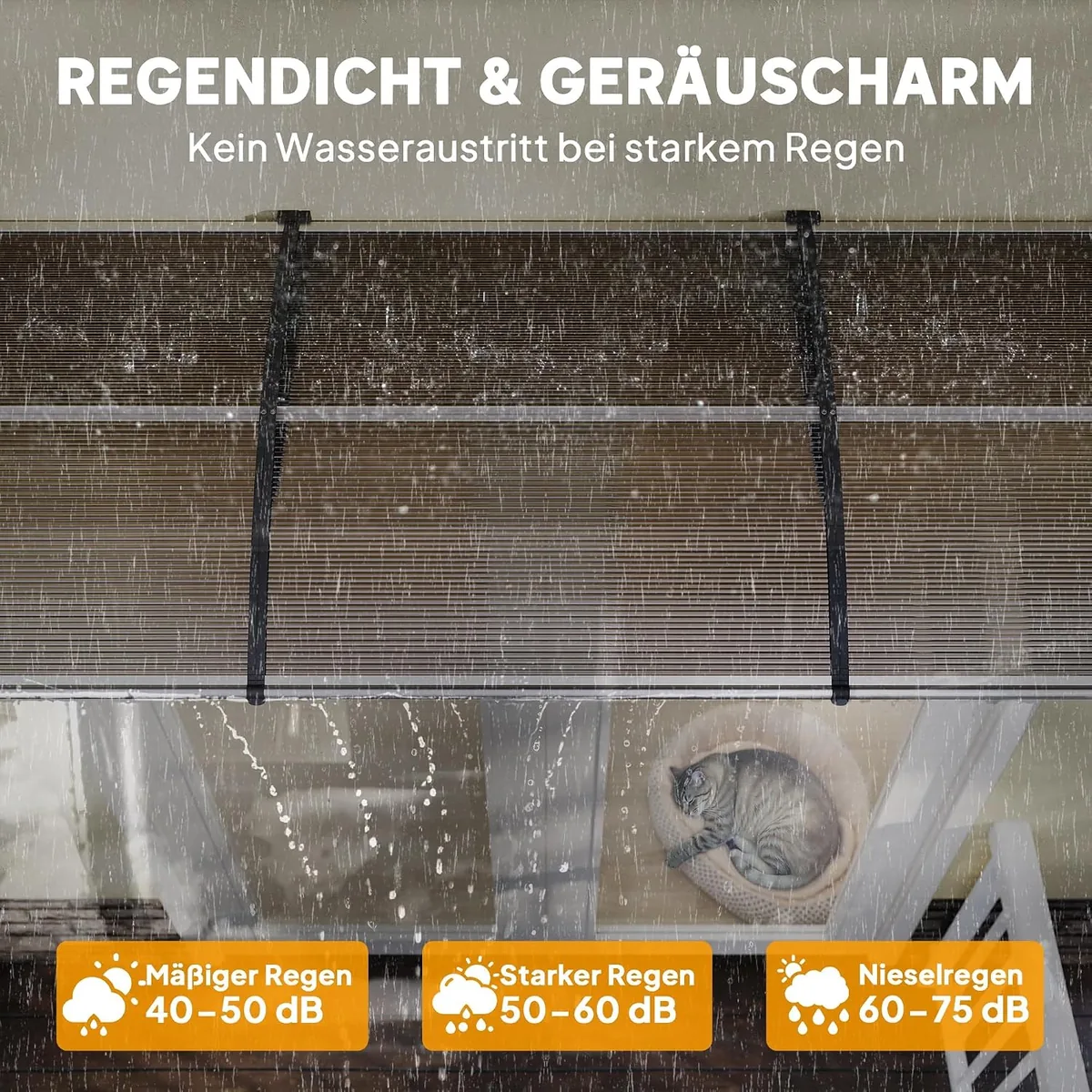 Pultvordach Vordach für Haustür 303 x 96 x 27 cm… — Ansicht 4