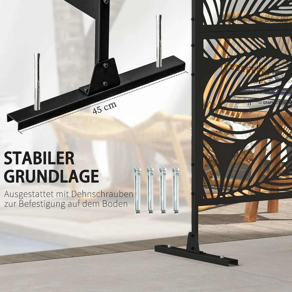 Raumteiler 3-teilig 122 x 198 cm Gartensichtschutz… — Ansicht 4