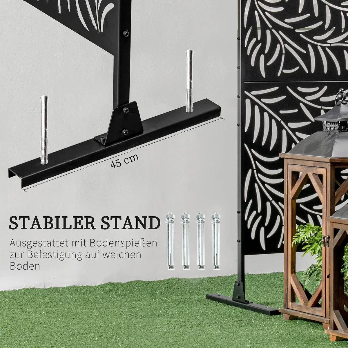 Raumteiler 3-teilig 122 x 198 cm Sichtschutz mit Ständer… — Ansicht 4