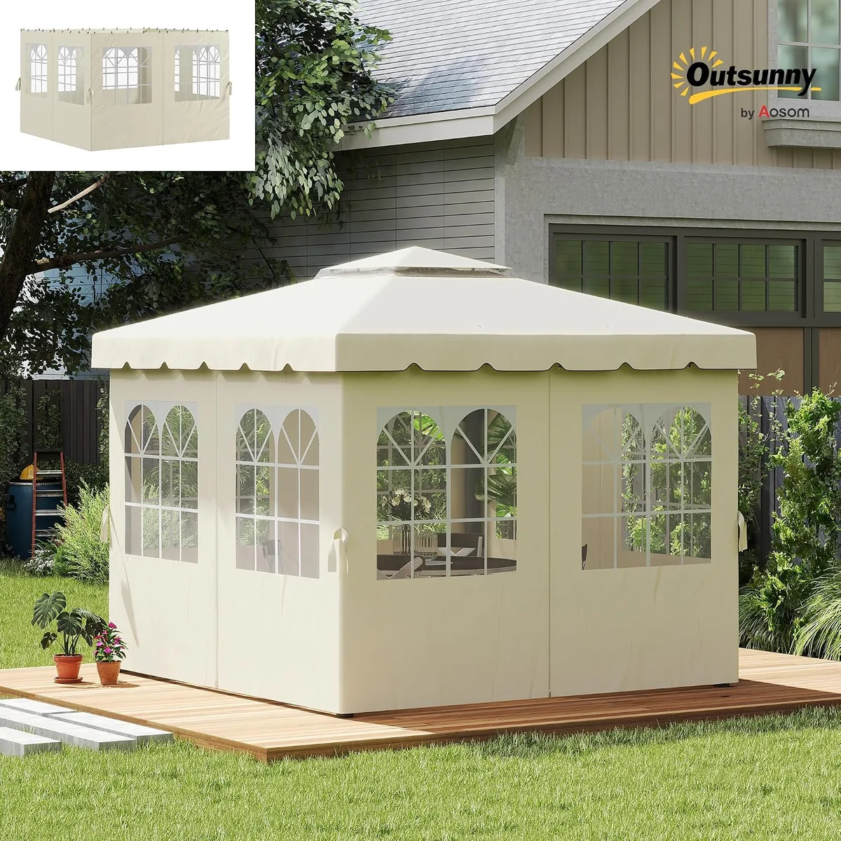 Seitenwand 4er Set für 3 x 3 m Pavillon Seitenteile mit 8… — Ansicht 2
