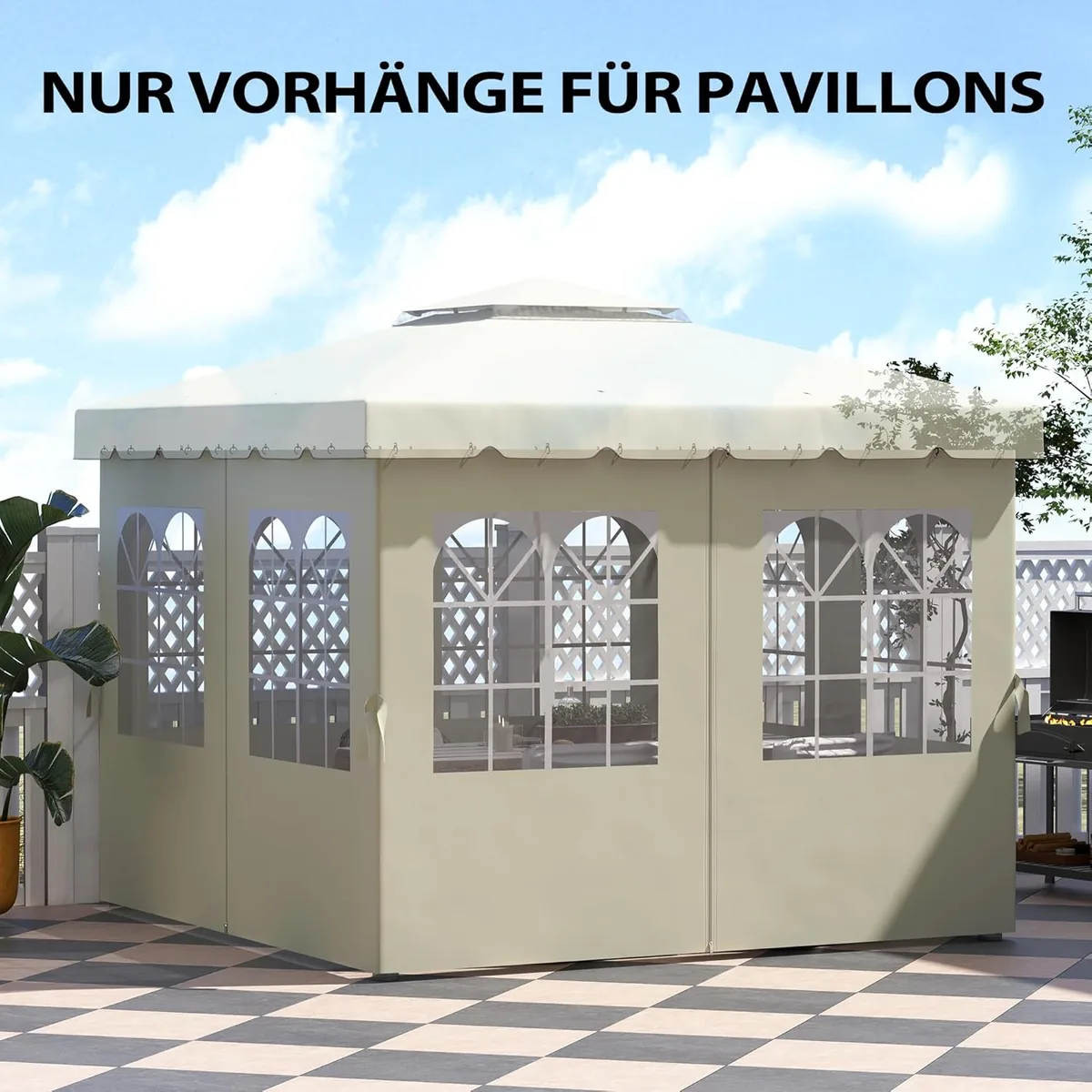 Seitenwand 4er Set für 3 x 3 m Pavillon Seitenteile mit 8… — Ansicht 4