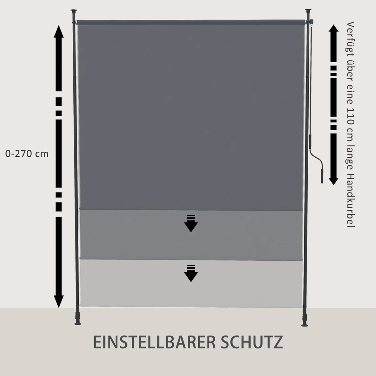 Senkrechtmarkise,Vertikalmarkise mit Handkurbel… — Ansicht 4