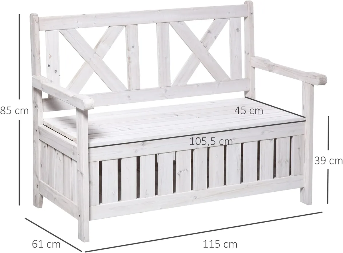 Sitzbank mit Stauraum 2-Sitzer Gartentruhe Truhenbank… — Ansicht 3