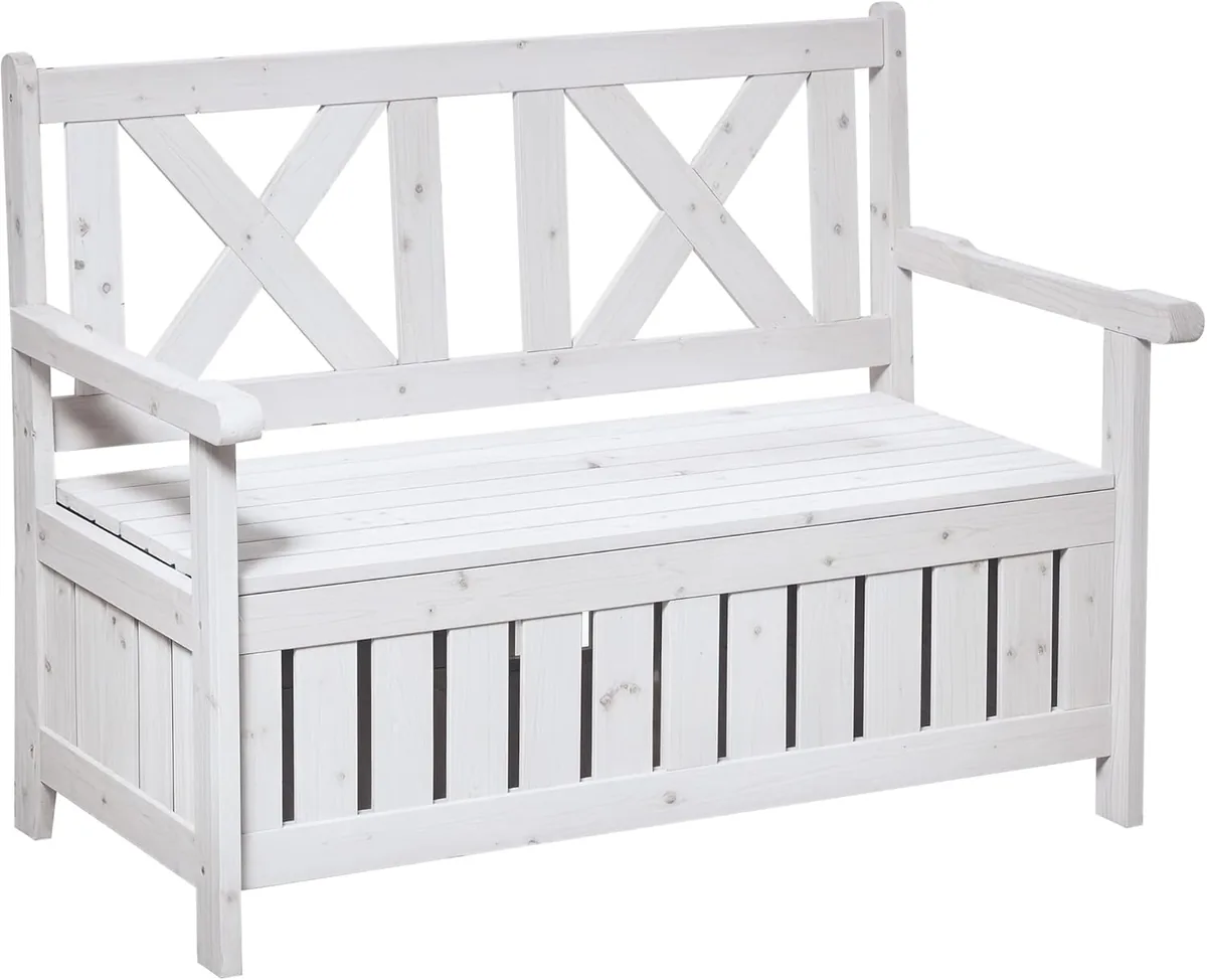 Sitzbank mit Stauraum 2-Sitzer Gartentruhe Truhenbank…