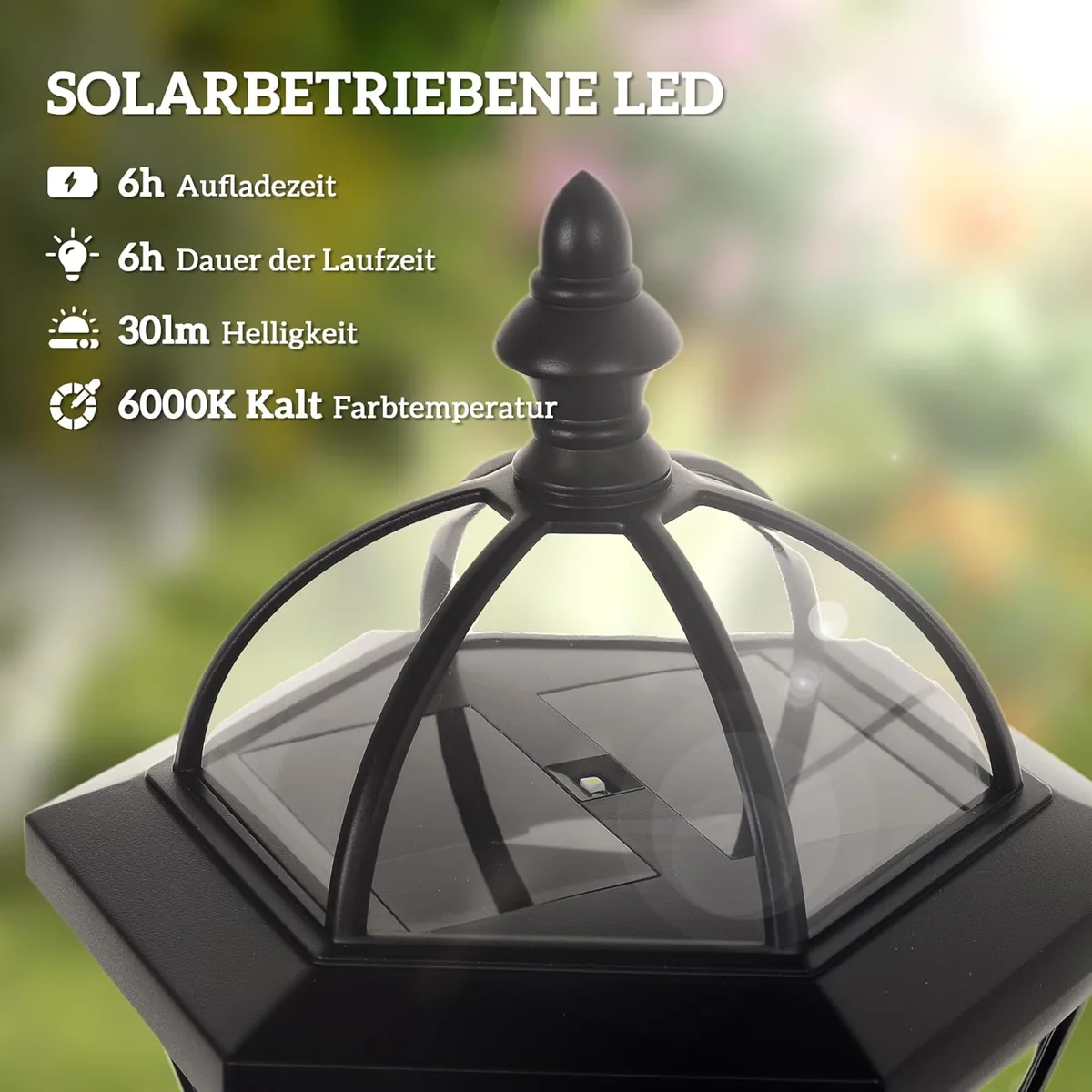 Solar Gartenlaterne 2er Set, Wetterfeste Wegleuchte 129… — Ansicht 3