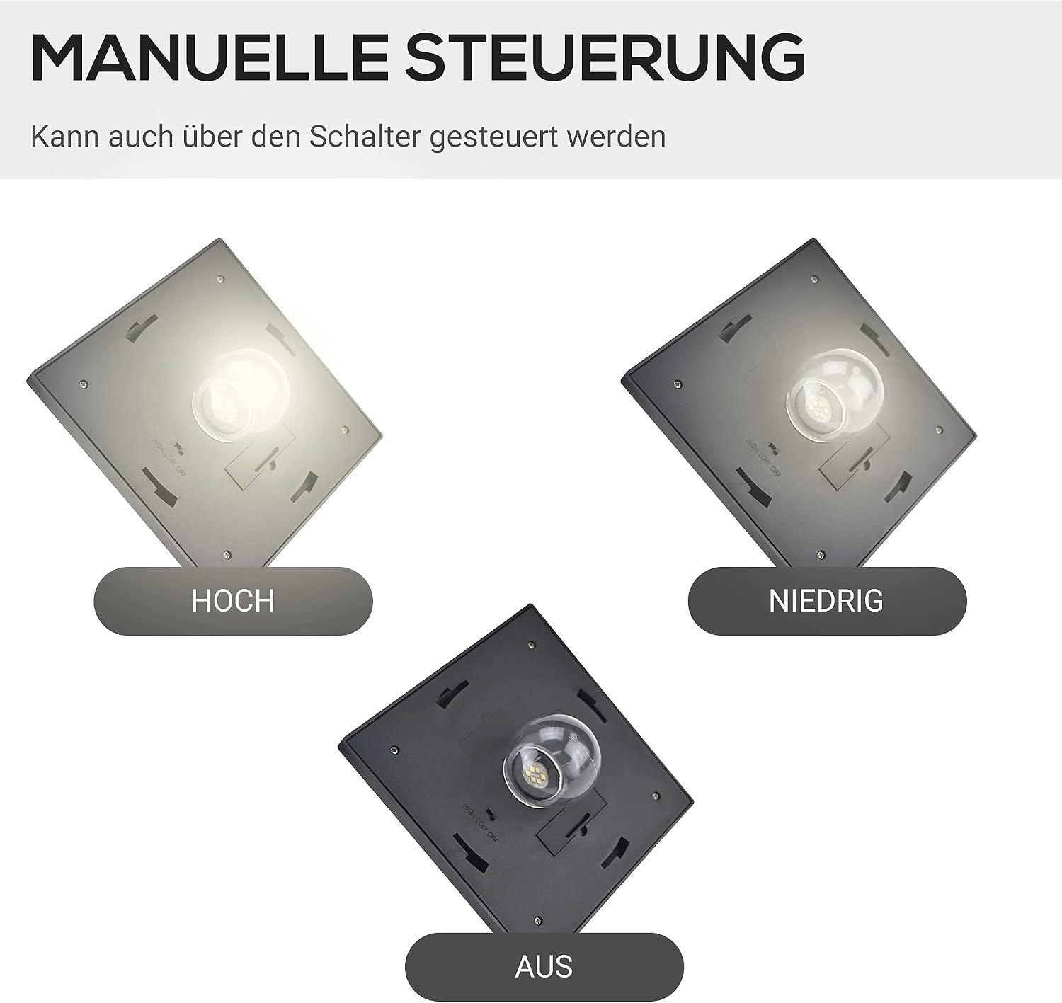Outsunny Solar Gartenlaterne mit 3 flammig Laterne Mast aus Edelstahl Solarlaterne mit LED 120 Lumen 51,5x47x182,5cm Wegeleuchte IP44 für Garten Balkon Schwarz — Ansicht 4