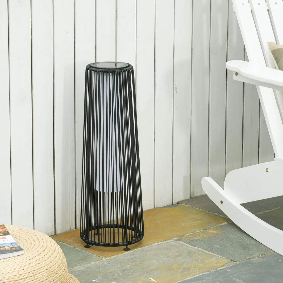 Solarlampe Rattan mit Lichtsensor, Aufladbar LED… — Ansicht 2