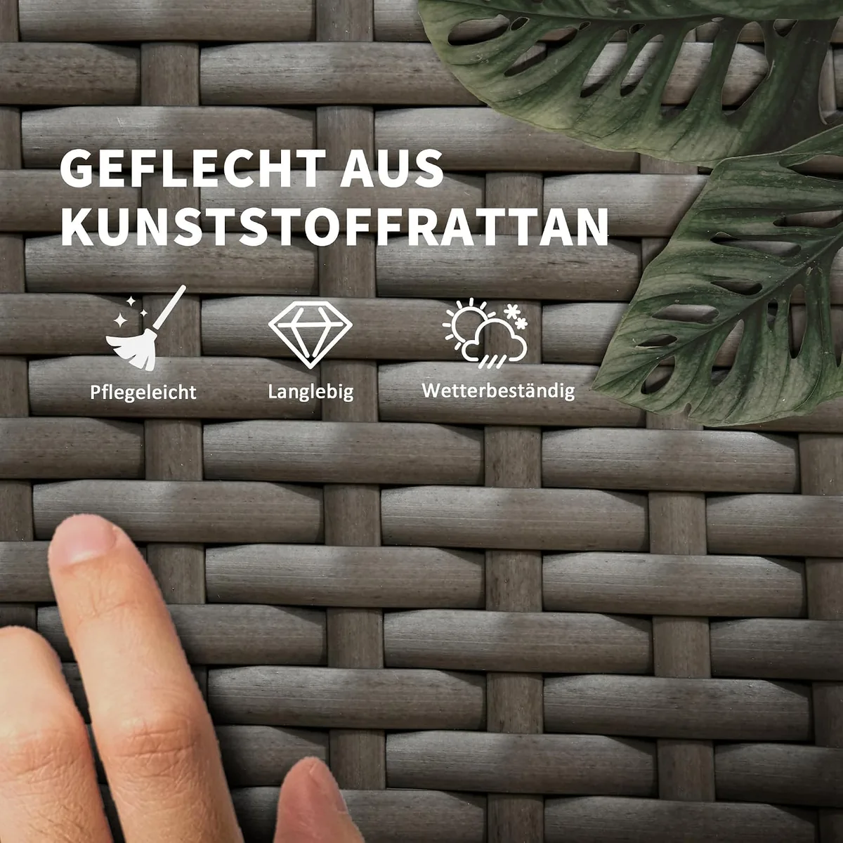 Sonnenliege Gartenliege Tisch 3er-Set Gartenmöbel… — Ansicht 3