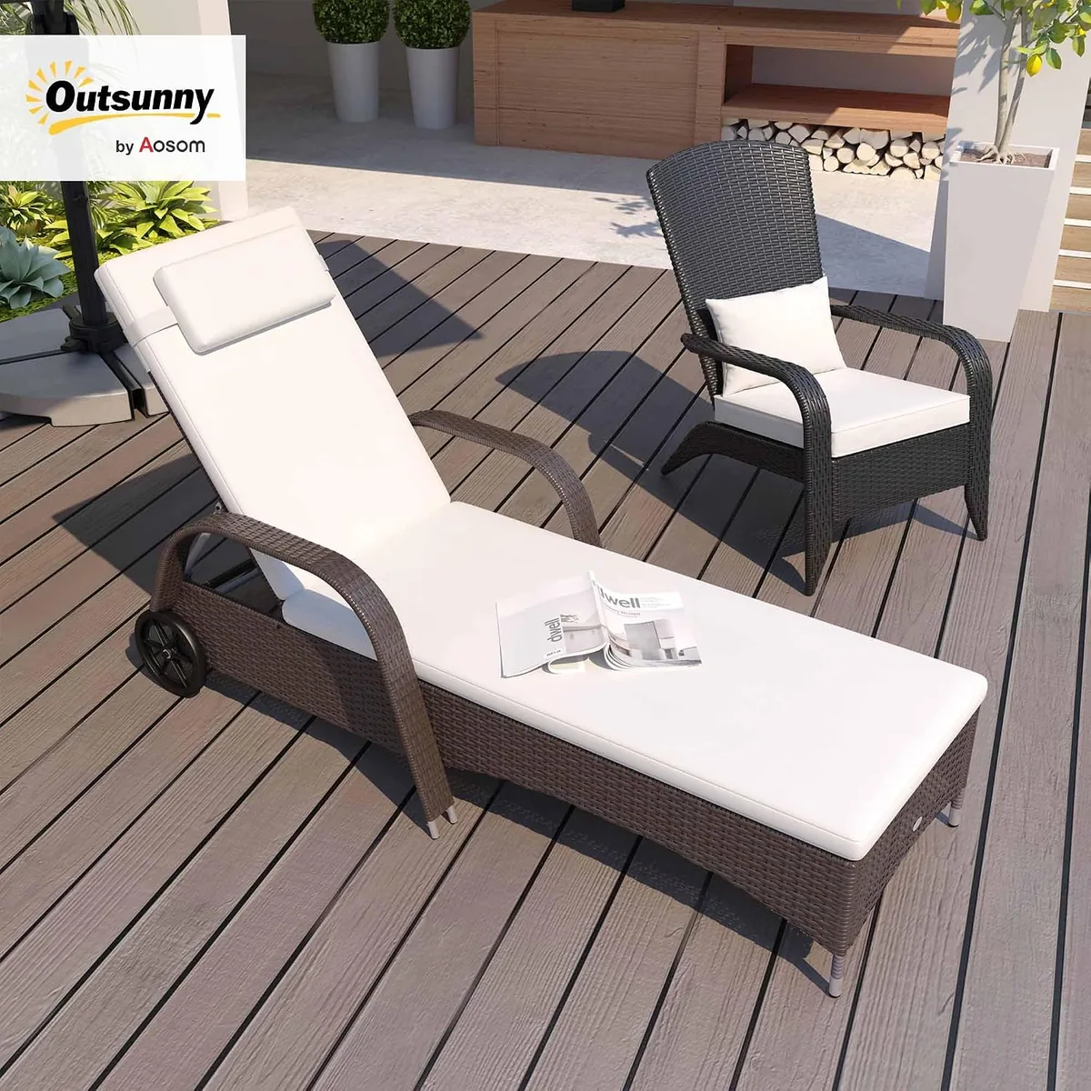 Sonnenliege Polyrattan Gartenliege mit 5-Fach… — Ansicht 2