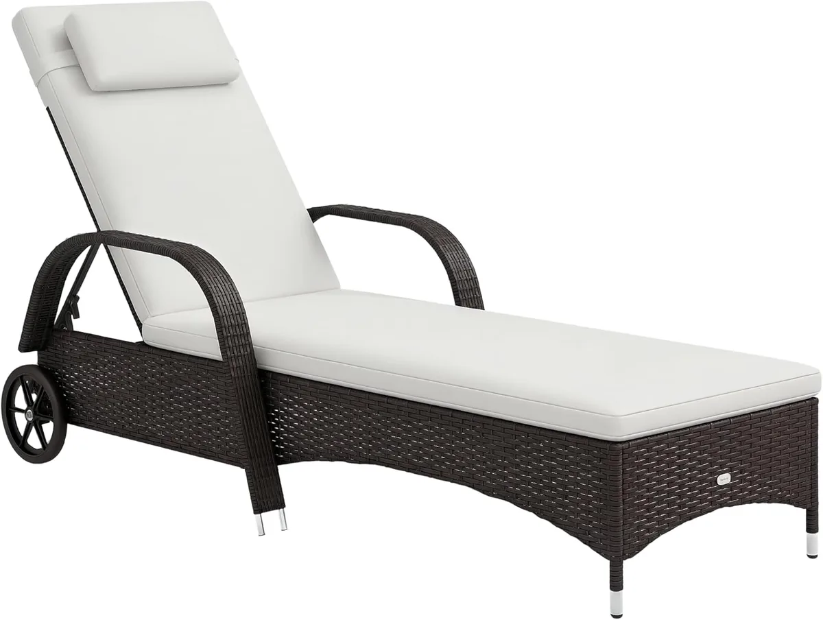 Sonnenliege Polyrattan Gartenliege mit 5-Fach…