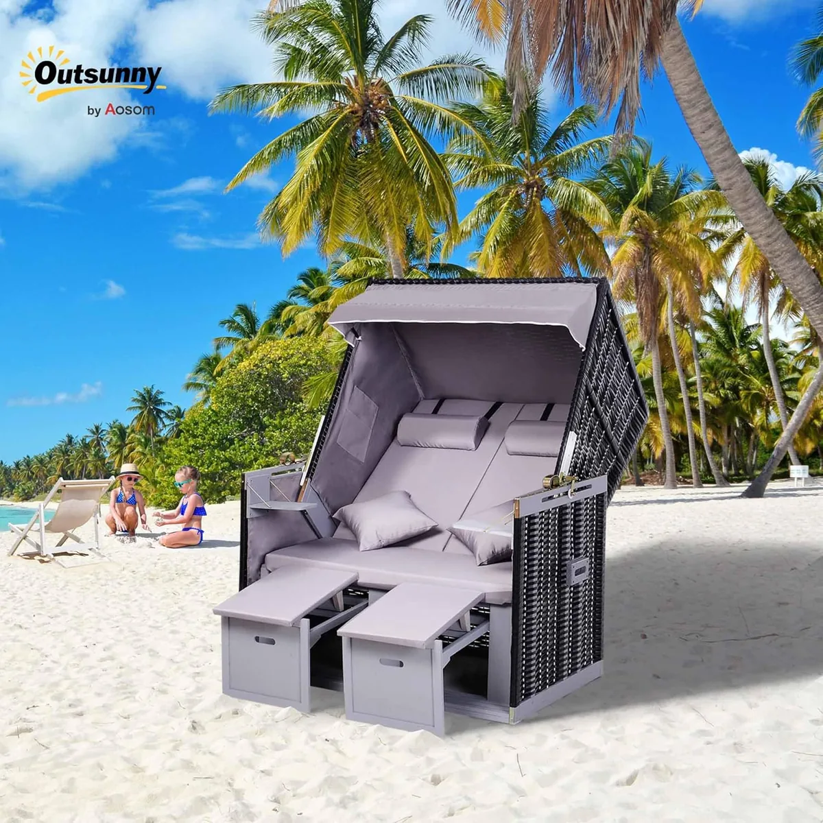 Strandkorb Ostsee Volllieger 2-Sitzer Winterfest… — Ansicht 2