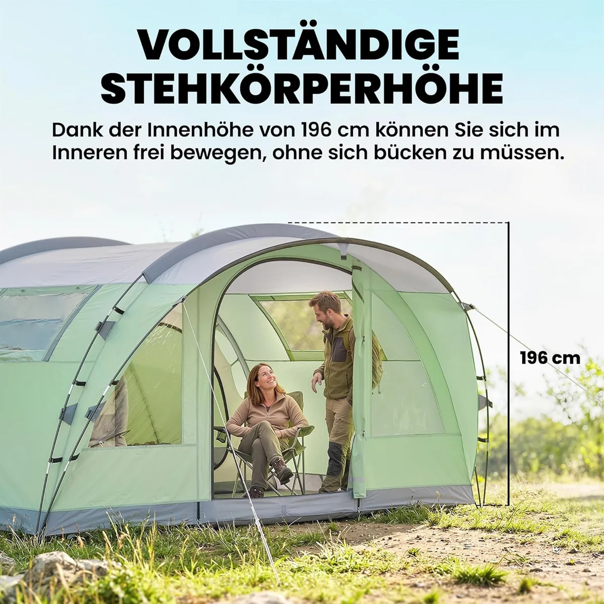 Tunnelzelt 5 Personen Familienzelt mit 2 Schlafkabine… — Ansicht 4
